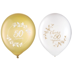 Happy 50th Anniversary Latex Balloons