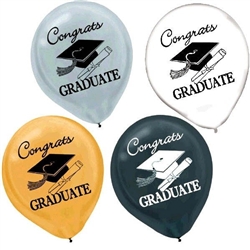 Congrats Graduate 12 inch Assorted Balloons