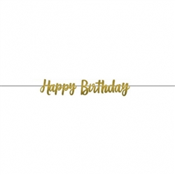 Gold Glitter Happy Birthday Letter Banner