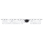 Congrats Grad School Colors White Letter Banner