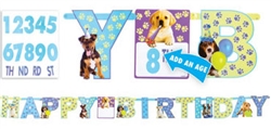 Party Pups Birthday Letter Banner