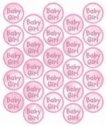 BABY GIRL METALLIC ENVELOPE SEALS