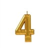 Metallic Gold Numeral 4 Candle