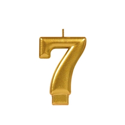 Metallic Gold Numeral 7 Candle