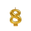 Metallic Gold Numeral 8 Candle