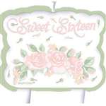 SWEET 16 WITH ROSES - MOLDED CANDLE