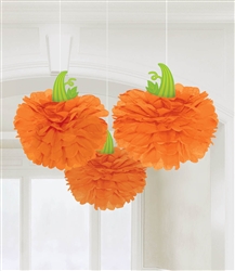 Pumpkins Fluffy Paper Decorations