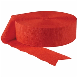 Red 500 Feet Crepe Paper Streamer Roll