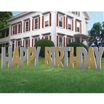 Happy Birthday Gold & Silver Giant Yard Sign