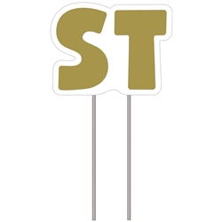 Letters "ST" Gold Yard Sign 16" x 24"