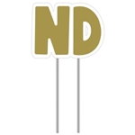 Letters "ND" Gold Yard Sign 16" x 21"