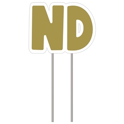 Letters "ND" Gold Yard Sign 16" x 21"