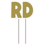 Letters "RD" Gold Yard Sign 16" x 21"