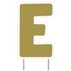 Letter E Gold Yard Sign 25" X 16"