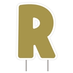 Letter R Gold Yard Sign 25" X 18"