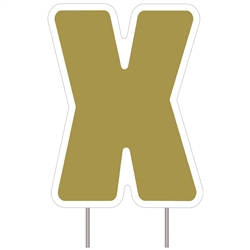 "X" Gold Yard Sign 25" X 19"