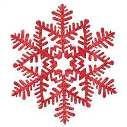 Red Glitter Snowflake Decoration