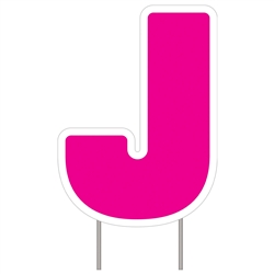Letter J - Pink Yard Sign