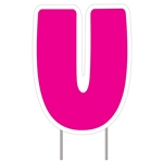 Letter U - Pink Yard Sign