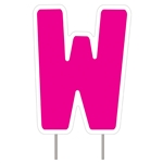 Letter W - Pink Yard Sign