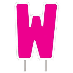 Letter W - Pink Yard Sign