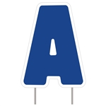 Letter A - Blue Yard Sign 25" x 19"