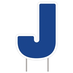 Letter J - Blue Yard Sign 25" X 18"