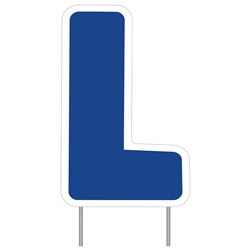 Letter L - Blue Yard Sign 25" X 16"