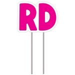 Letters "RD" - Pink Yard Sign 16" X 21"