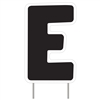 Letter E - Black Yard Sign 25" X 16"