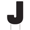 Letter J - Black Yard Sign 25" X 18"