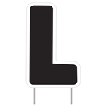 Letter L - Black Yard Sign 25" X 16"