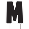 Letter M - Black Yard Sign 25" X 19"