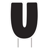 Letter U - Black Yard Sign 25" X 19"