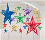 Foil Star 3D Hanging Cutouts Jewel Tones