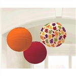 Fall Printed Paper Lanterns 9 1/2in