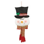 Snowman Head Door Hanger - Plush