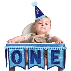 1st Birthday Boy Blue Deluxe High Chair Decoration
