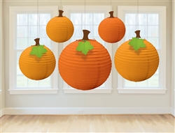 Fall Pumpkins Paper Lanterns 5 pack