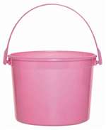 PLASTIC BUCKET WITH HANDLE - BRIGHT PINK
