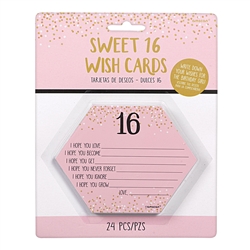 Blush Sweet Sixteen Wishes Cards