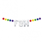 Create Your Own Banner - Rainbow Tissue Fans