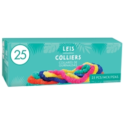 Poly Leis - 25 Count Box Assorted Colors