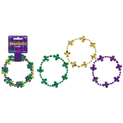 Mardi Gras Beaded Bracelets - 4 Pack