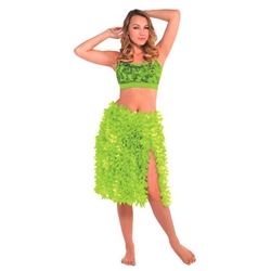 Green Floral Hula Skirt