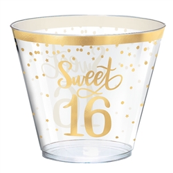 Sweet Sixteen Blush 9oz Hot Stamped Tumblers - 30 Count