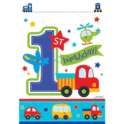 All Aboard Boy 1st Birthday Folded Loot Bags