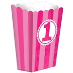 1st Birthday Popcorn Shaped Favor Box Small
