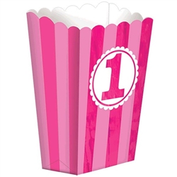 1st Birthday Popcorn Shaped Favor Box Small