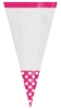 Cone Shaped Bright Pink Polka Dot Bags